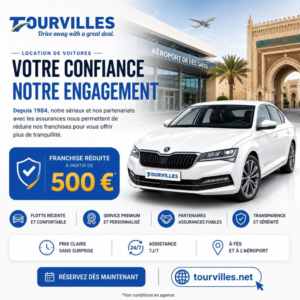 Tourvilles location voiture fes, location voiture fes franchise reduite